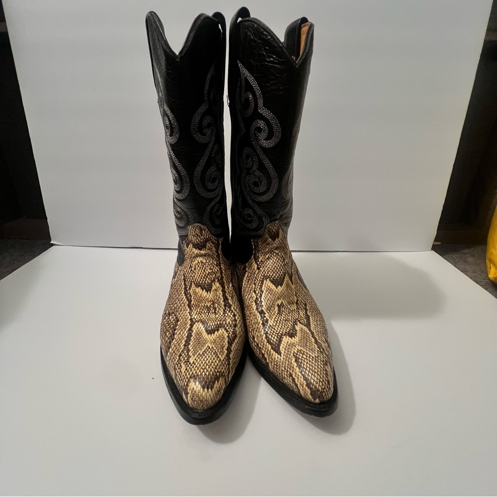 Vintage Black Jack Genuine Snakeskin Cowboy Boots Handmade USA Women’s 29 1/2 - Picture 4 of 16